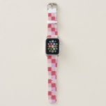checkerboard valentine plaid red pink cream preppy apple watch band