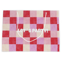 checkerboard valentine plaid red pink cream preppy