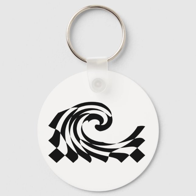 Checkerboard Wave Keychain (Front)
