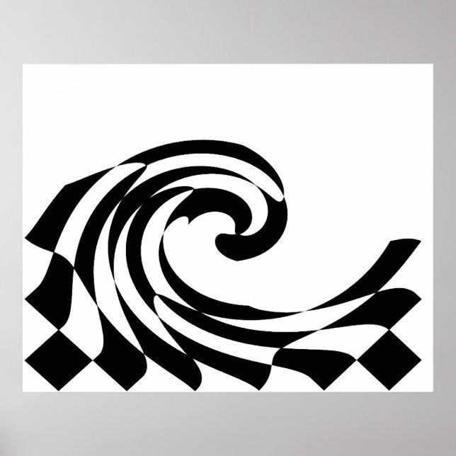 Checkerboard Wave Poster (Front)