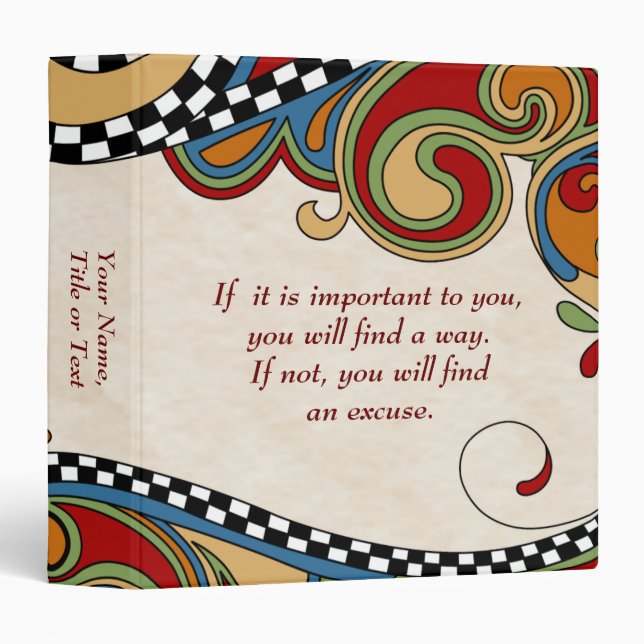 Checkerboard Whimsy Affirmation Binder (Front/Spine)