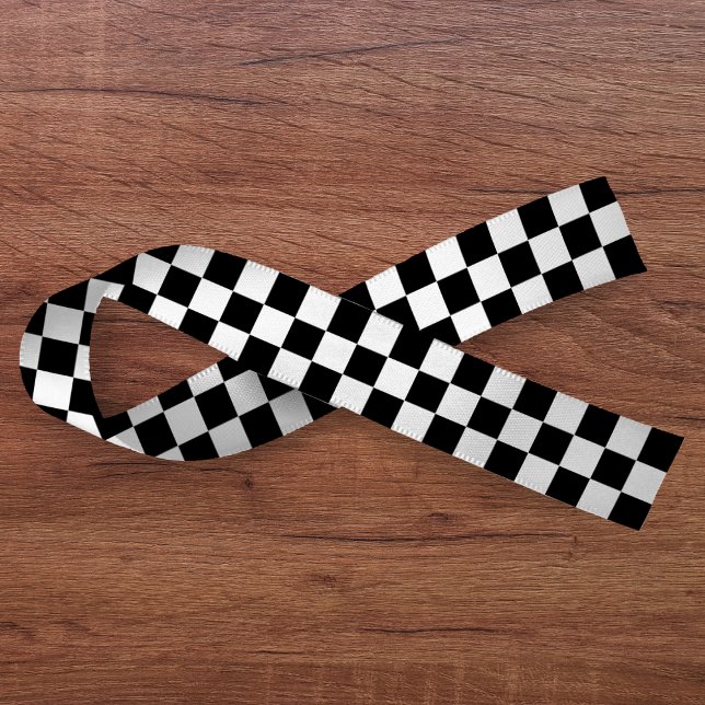 Checkerboard White & Black Satin Ribbon (Checkerboard White & Black Satin Ribbon
)