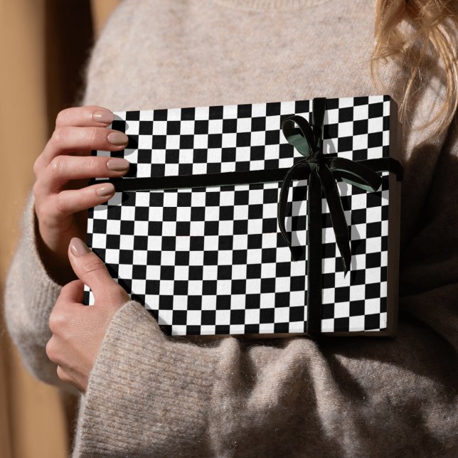 Checkerboard White & Black Wrapping Paper (Checkerboard White & Black Wrapping Paper
)