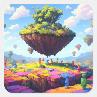 Checkerboard World, Sticker, sheet 20, 1.5x1.5 in Square Sticker