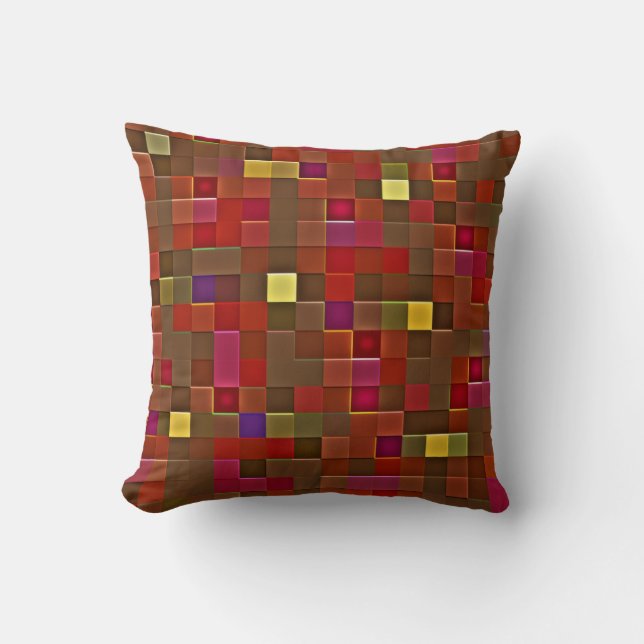 "Checkered Affair" (16 x 16) Throw Pillow (Front)