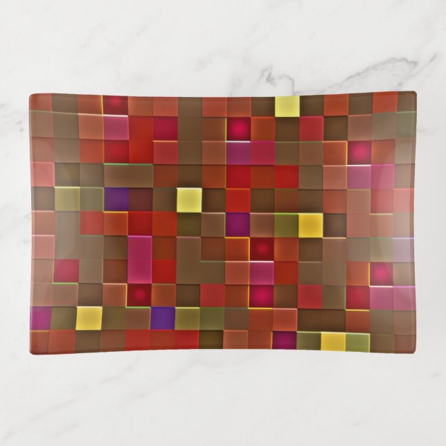 "Checkered Affair" (Medium) Trinket Tray (Front)