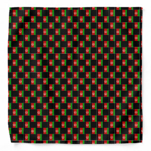 Checkered Afghanistan Flag Pattern Bandana