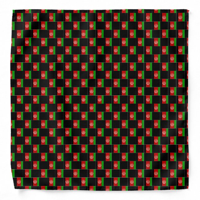 Checkered Afghanistan Flag Pattern  Bandana (Front)
