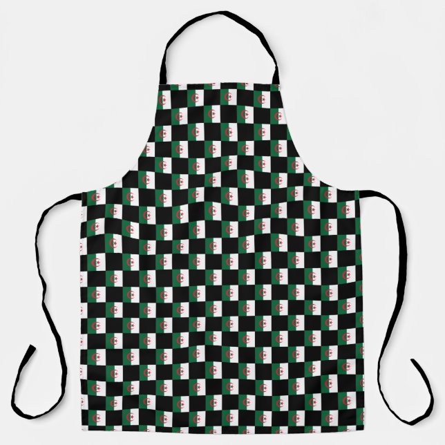 Checkered Algeria Flag Pattern  Apron (Front)