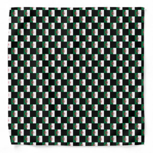 Checkered Algeria Flag Pattern Bandana