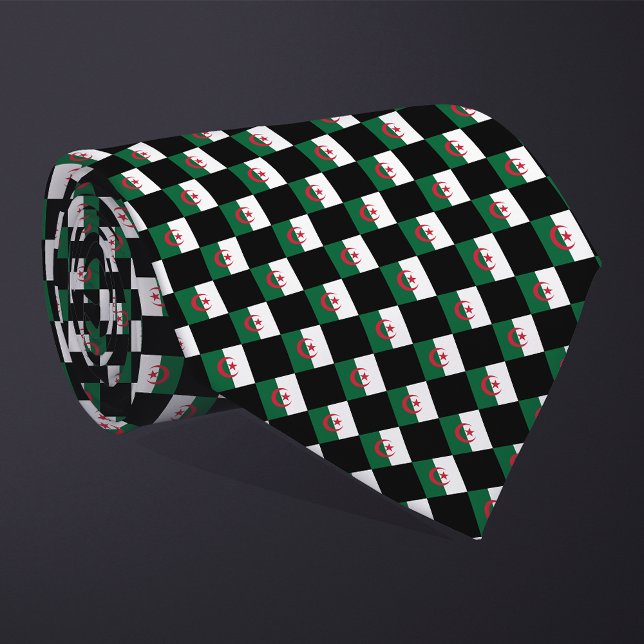 Checkered Algeria Flag Pattern  Neck Tie (Creator Uploaded)