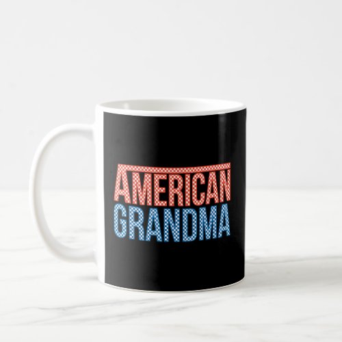 Checkered American Grandma USA Patriotic America 4 Coffee Mug