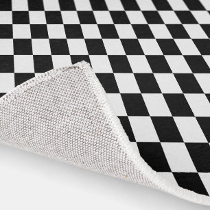 Checkered Area Rug 7x5 Black & White Check Pattern