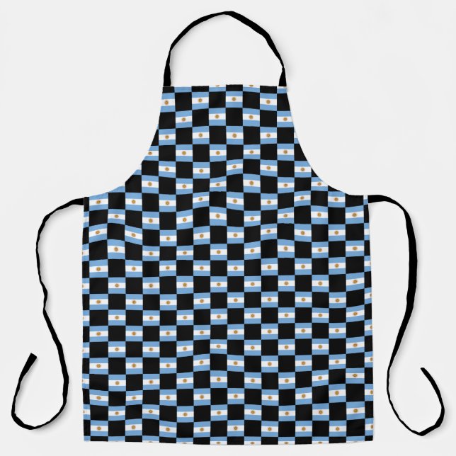 Checkered Argentina Flag Pattern  Apron (Front)