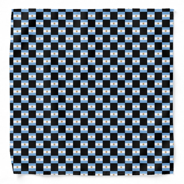 Checkered Argentina Flag Pattern  Bandana (Front)
