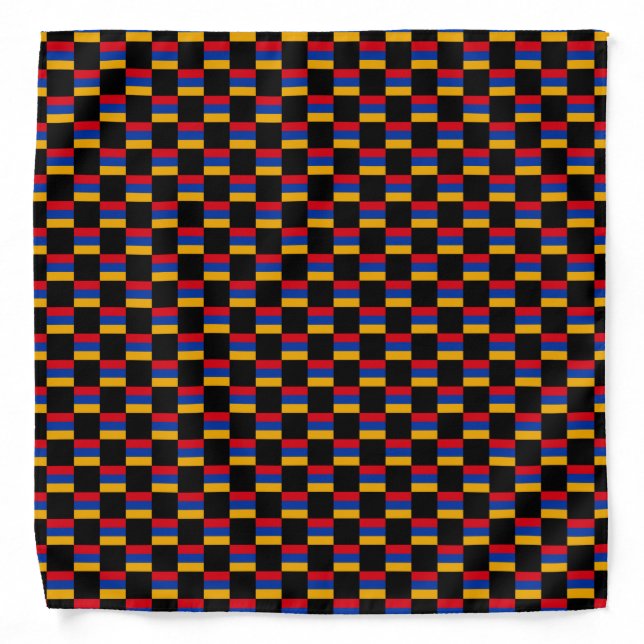 Checkered Armenia Flag Pattern  Bandana (Front)