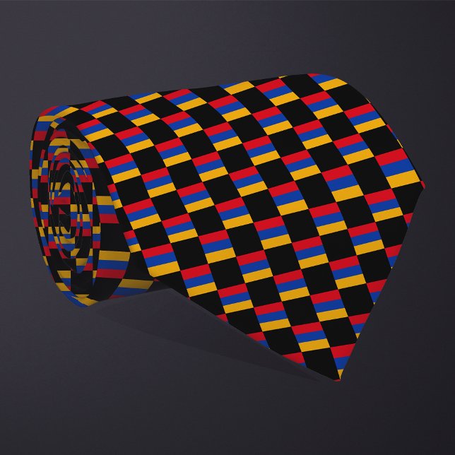 Checkered Armenia Flag Pattern  Neck Tie (Creator Uploaded)