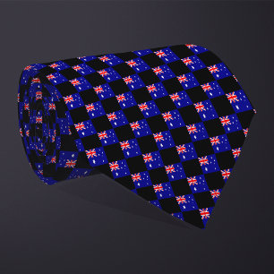 Checkered Australia Flag Pattern Neck Tie