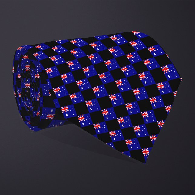 Checkered Australia Flag Pattern  Neck Tie (Creator Uploaded)
