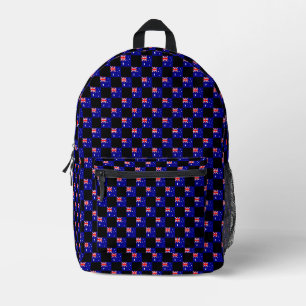 Checkered Australia Flag Pattern Printed Backpack