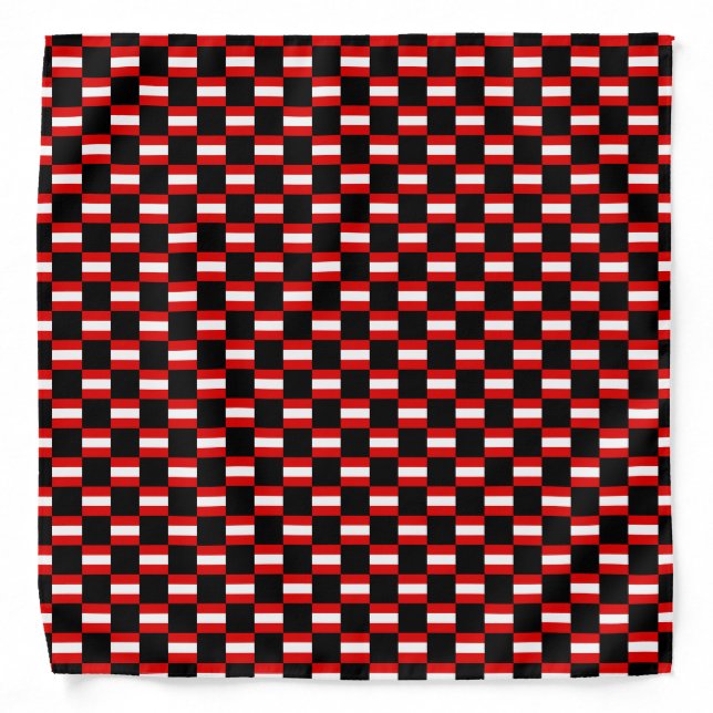 Checkered Austria Flag Pattern  Bandana (Front)