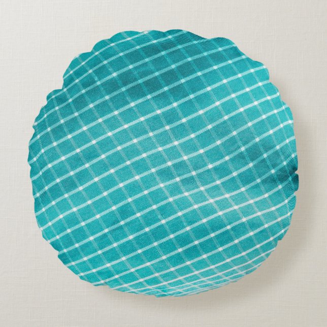 Checkered background textile closeup. round pillow (Front)