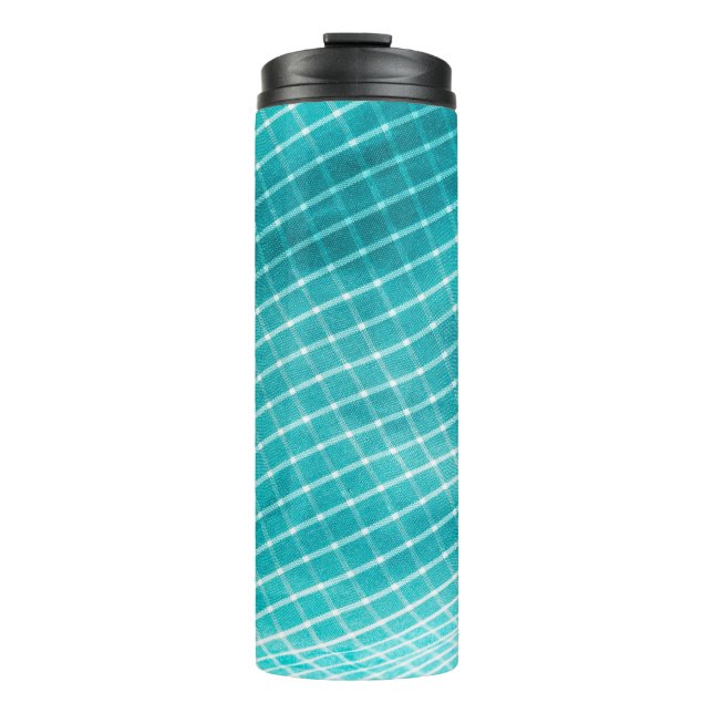 Checkered background textile closeup. thermal tumbler (Front)