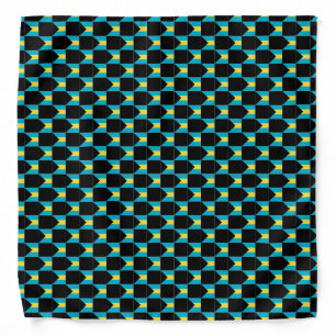Checkered Bahamas Flag Pattern Bandana
