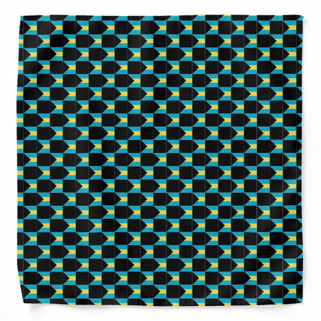 Checkered Bahamas Flag Pattern  Bandana (Front)