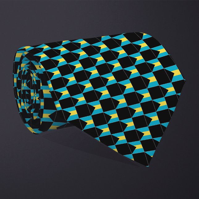 Checkered Bahamas Flag Pattern  Neck Tie (Creator Uploaded)