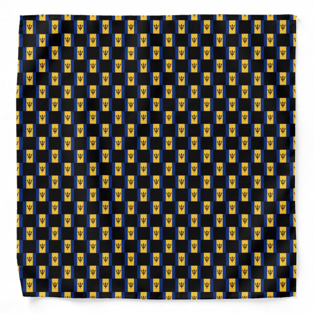 Checkered Barbados Flag Pattern  Bandana (Front)
