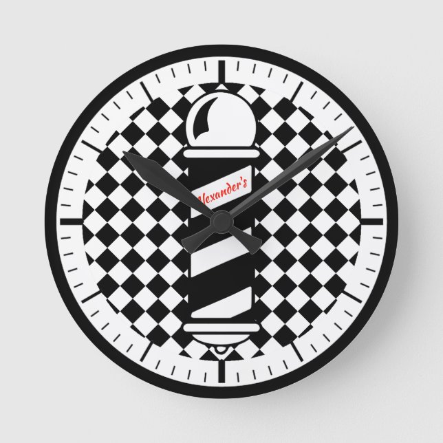 Checkered Barberpole Clock (Front)
