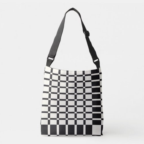 Checkered beauty black and white crossbody bag