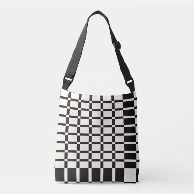 Checkered beauty black and white crossbody bag (Front)
