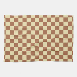 Checkered Beige and Brown Towel