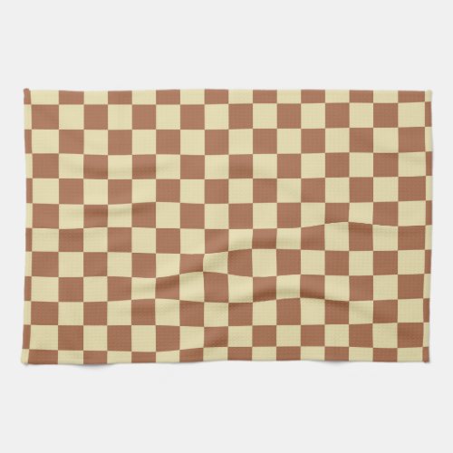 Checkered Beige and Brown Towel