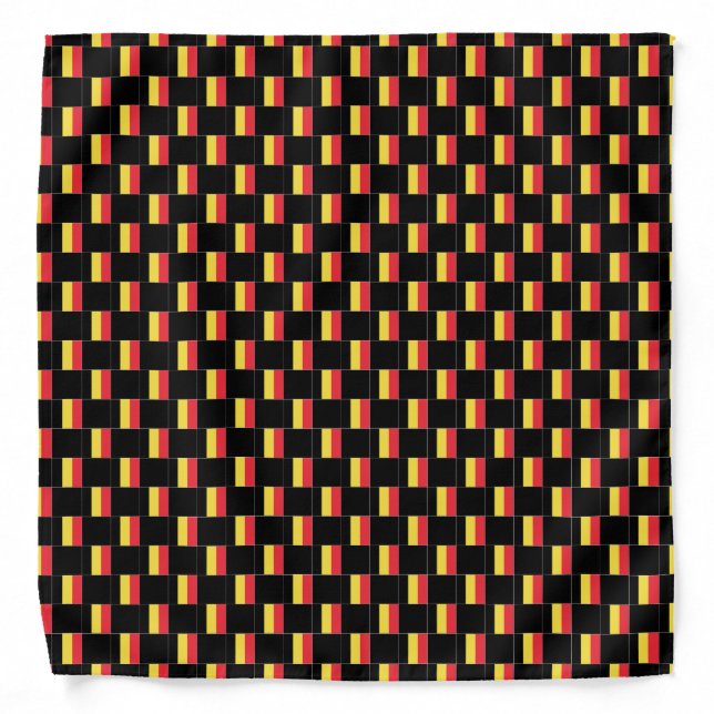 Checkered Belgium Flag Pattern  Bandana (Front)