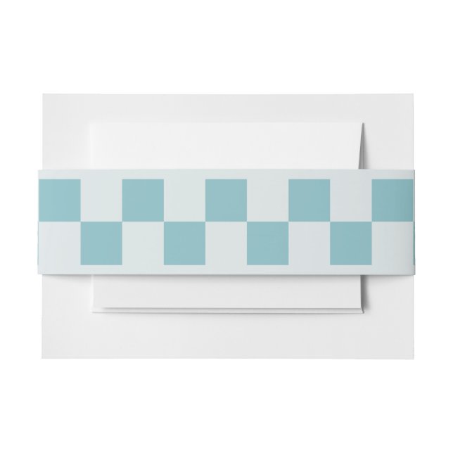 Checkered belly band for wedding invitation (Front Example)