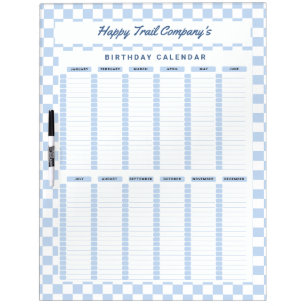 Checkered Birthday/Anniversary Calendar Dry Erase Board