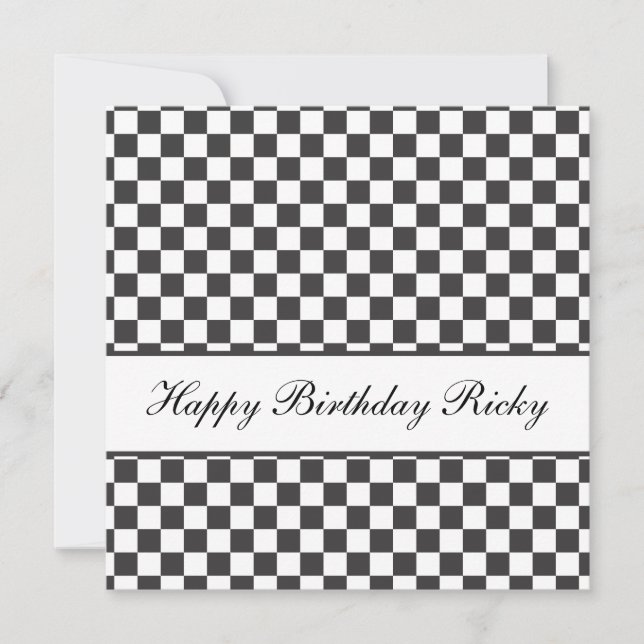 Checkered Birthday Invitation (Front)