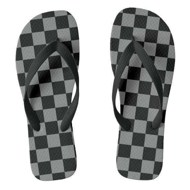 checkered flip flops