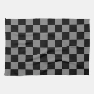 Checkered Black and Charcoal Grey Kitchen Towel
