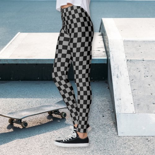 Checkered Black and Gray Leggings