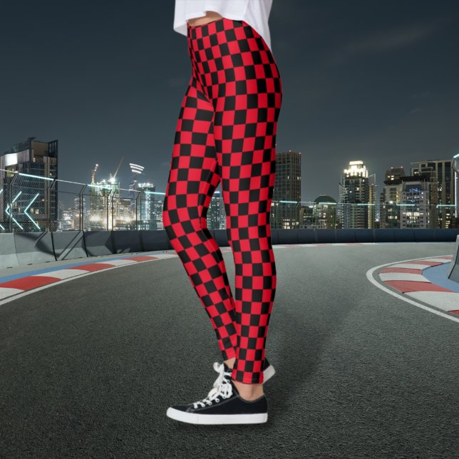 Checkered Black and Red Leggings (Creator Uploaded)