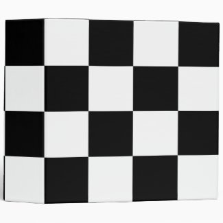 Checkered Black and White 3 Ring Binder