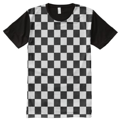 Checkered Black and White All-Over-Print Shirt