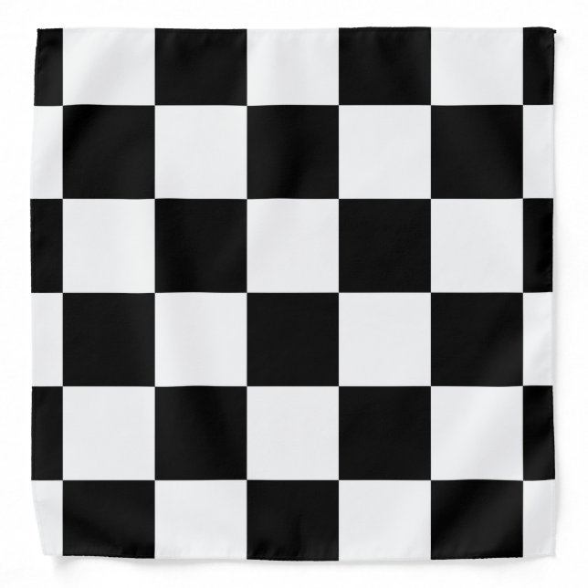 Checkered Black and White Bandana (Front)