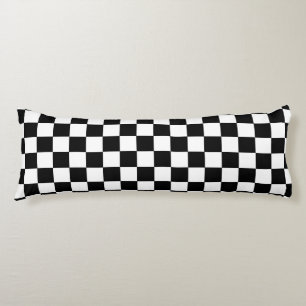 Checkered Black and White Body Pillow