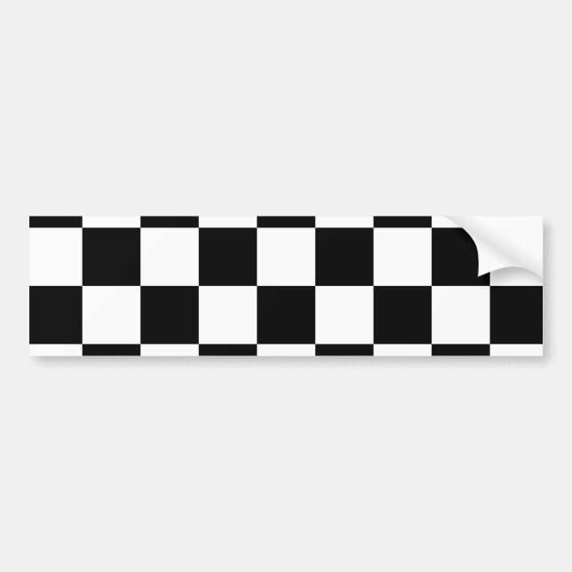 Checkered Black and White Bumper Sticker (Front)