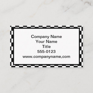 Checkered Black and White Business Card